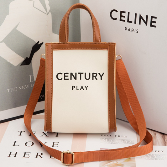 Century Play Letter Print Tote Bag