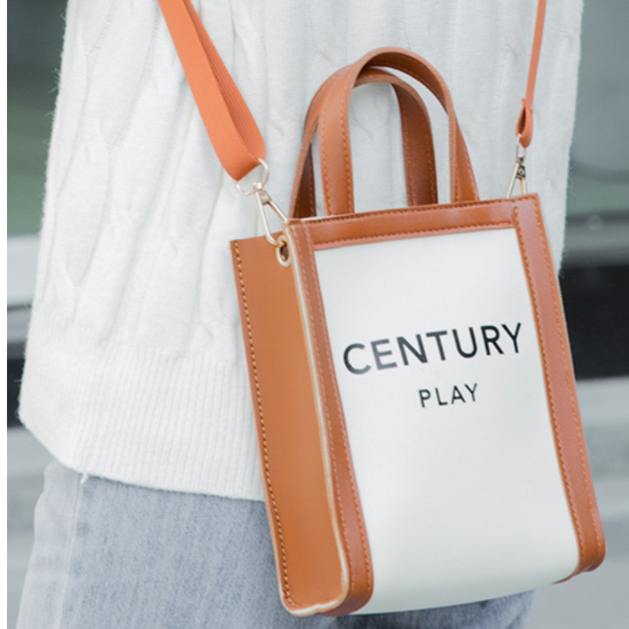 Century Play Letter Print Tote Bag