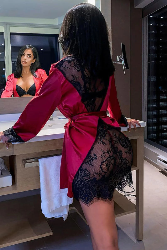 Bring Your Passion Lace Satin Robe