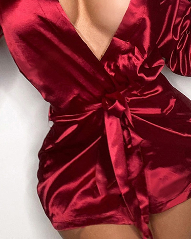 Bring Your Passion Lace Satin Robe